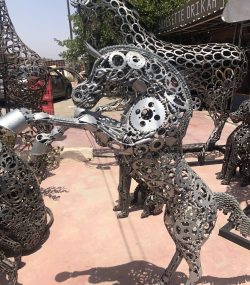small standing metal scrap horse