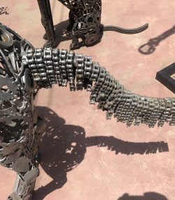small standing metal scrap horse - Image 5