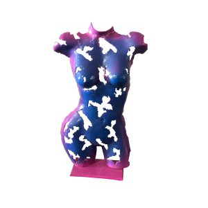 Handmade Metal Wall Décor: Metallic Female Torso Sculpture for Unique Interiors; Handcrafted sculpture
