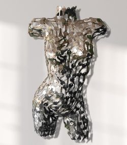 metal female keys torso ;Handmade Metal Wall Decor: