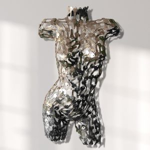 metal female keys torso ;Handmade Metal Wall Decor: