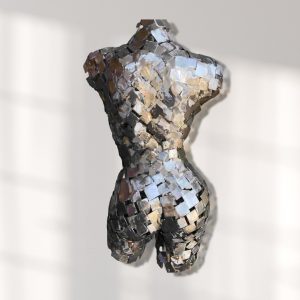Metalic Wall art Decor: Feminine Torso Mannequin Sculpture in Metallic Tone ,Metal sculpture of a Woman, Handcrafted sculpture