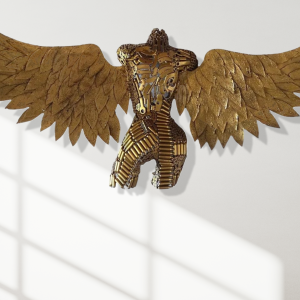 Golden torso of a female with wings