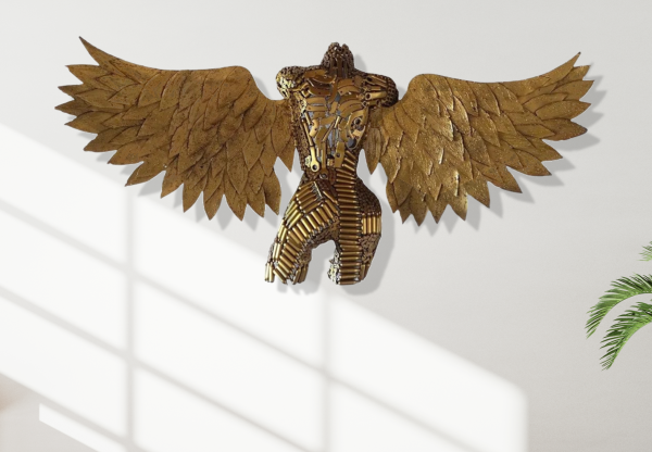Golden torso of a female with wings