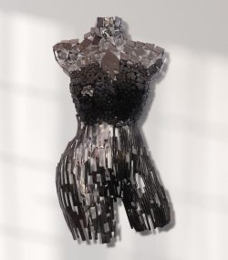 Scrap Metal Torso: Stylish Handcrafted Metal Wall Sculpture