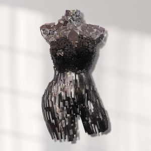 Scrap Metal Torso: Stylish Handcrafted Metal Wall Sculpture