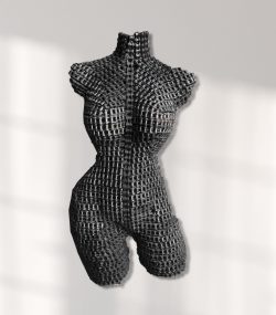 chained Metal Female Torso Mannequin: A Captivating Artistic Wall Sculpture for Home Decor