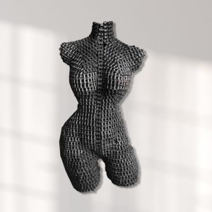 chained Metal Female Torso Mannequin: A Captivating Artistic Wall Sculpture for Home Decor