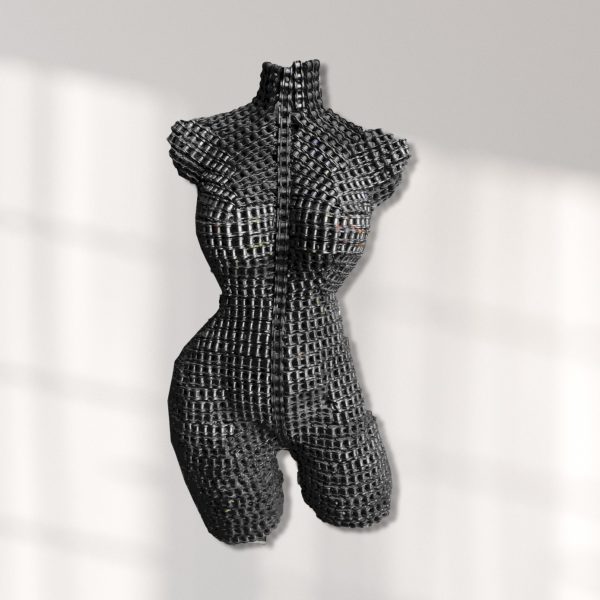 chained Metal Female Torso Mannequin: A Captivating Artistic Wall Sculpture for Home Decor