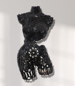 Elegant Metal Female Torso Sculpture statue- Handcrafted Art with Cohesive Structure and Visual Interest