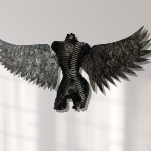 torso with Wings: Handcrafted Metal Female Torso with Captivating Chain Wings