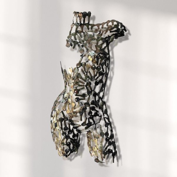 Metal keys Torso Statue: A Rust-Resistant and Eye-Catching Wall Decor