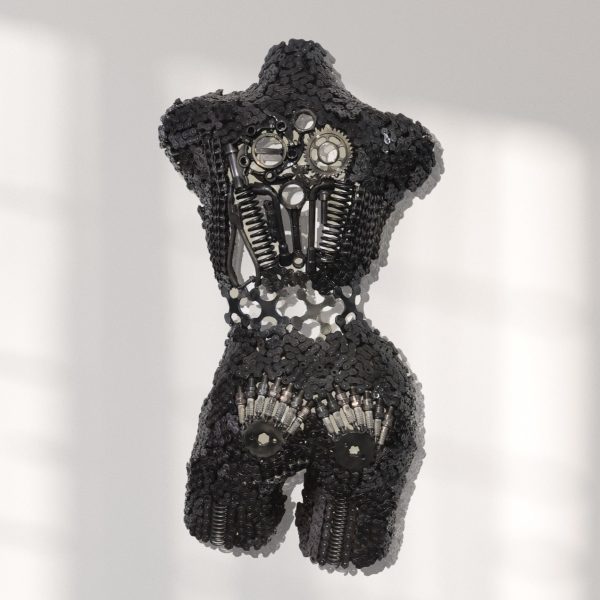 Metal Torso Sculpture statue : Handcrafted Wall Art for Indoor