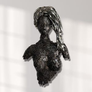Timeless bust Beauty: Handcrafted Woman Bust Sculpture | Unique Metal Art with Recycled Parts
