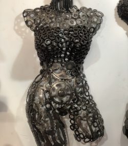 Women bust Decor -Wall Art -Artistic Steel Scrap Bust Sculpture - Handmade Steel Art