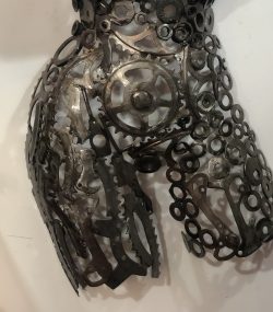 Women bust Decor -Wall Art -Artistic Steel Scrap Bust Sculpture - Handmade Steel Art