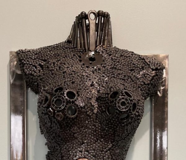 Handcrafted Scrap Metal Torso Sculpture - Handmade Steel Art