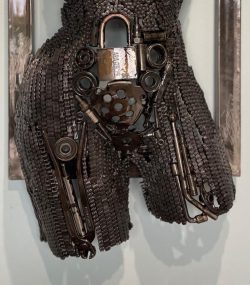 Handcrafted Scrap Metal Torso Sculpture - Handmade Steel Art