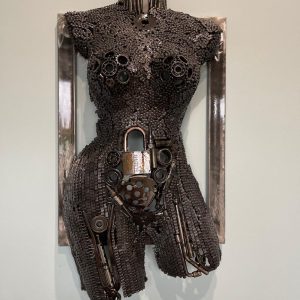 Handcrafted Scrap Metal Torso Sculpture - Handmade Steel Art