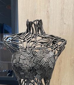 Handcrafted Scrap Metal Torso Sculpture - Handmade Steel Art