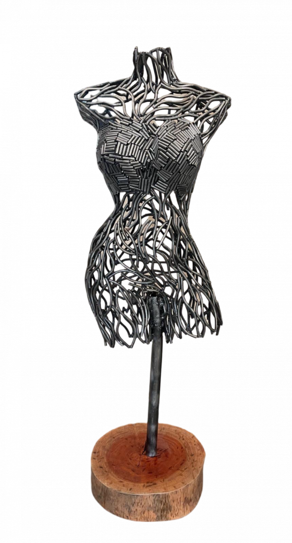 Handcrafted Scrap Metal Torso Sculpture - Handmade Steel Art