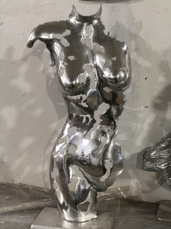 Handcrafted Scrap Metal Torso Sculpture - Handmade Steel Art