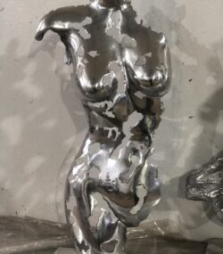 Handcrafted Scrap Metal Torso Sculpture - Handmade Steel Art