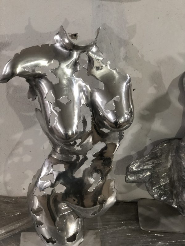Handcrafted Scrap Metal Torso Sculpture - Handmade Steel Art