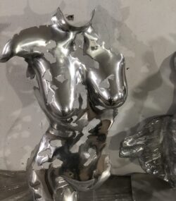 Handcrafted Scrap Metal Torso Sculpture - Handmade Steel Art