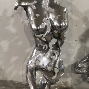 Handcrafted Scrap Metal Torso Sculpture - Handmade Steel Art