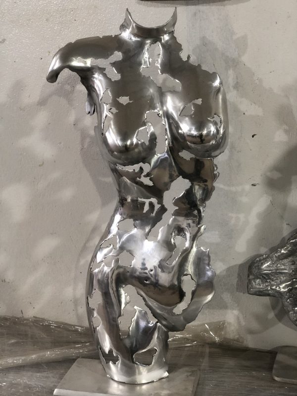 Handcrafted Scrap Metal Torso Sculpture - Handmade Steel Art