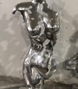 Handcrafted Scrap Metal Torso Sculpture - Handmade Steel Art