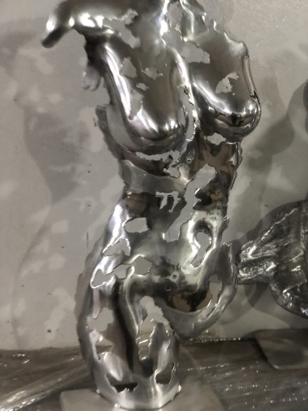 Handcrafted Scrap Metal Torso Sculpture - Handmade Steel Art