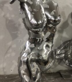 Handcrafted Scrap Metal Torso Sculpture - Handmade Steel Art