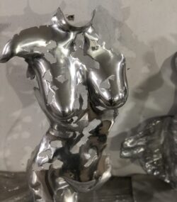 Handcrafted Scrap Metal Torso Sculpture - Handmade Steel Art