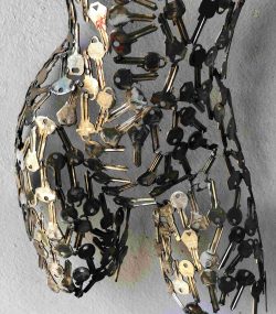 Welded Metal bust Statue - Metal Torso Sculpture - Handmade Steel Art