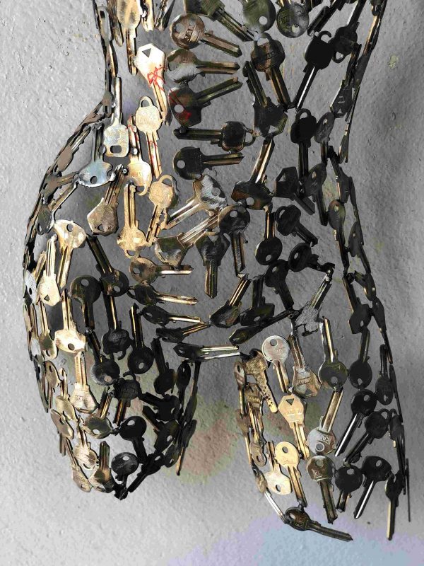 Welded Metal bust Statue - Metal Torso Sculpture - Handmade Steel Art