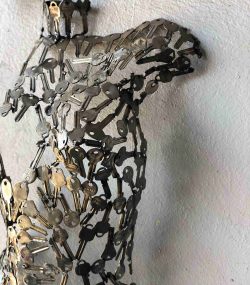 Welded Metal bust Statue - Metal Torso Sculpture - Handmade Steel Art