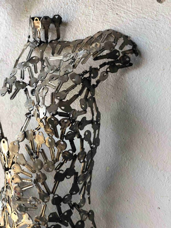 Welded Metal bust Statue - Metal Torso Sculpture - Handmade Steel Art