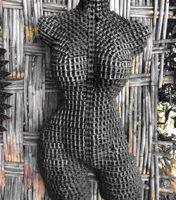 Welded Metal bust Statue - Metal Torso Sculpture - Handmade Steel Art
