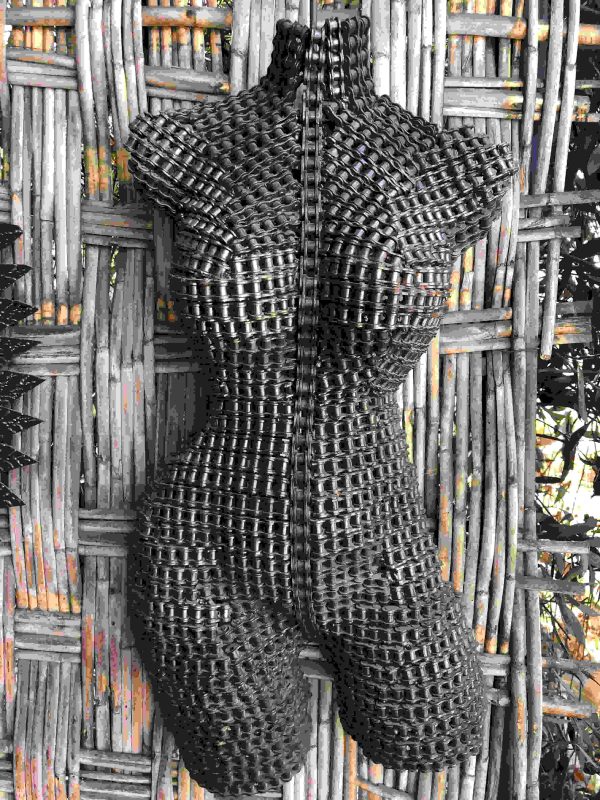 Welded Metal bust Statue - Metal Torso Sculpture - Handmade Steel Art