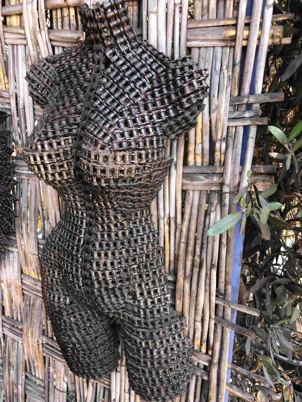 Welded Metal bust Statue - Metal Torso Sculpture - Handmade Steel Art