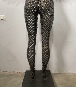 Welded Metal bust Statue - Metal Torso Sculpture - Handmade Steel Art axle nuts female statue