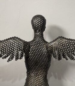Welded Metal bust Statue - Metal Torso Sculpture - Handmade Steel Art axle nuts female statue