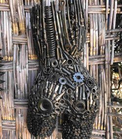 Welded Metal bust Statue - Metal Torso Sculpture - Handmade Steel Art