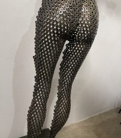 Welded Metal bust Statue - Metal Torso Sculpture - Handmade Steel Art axle nuts female statue