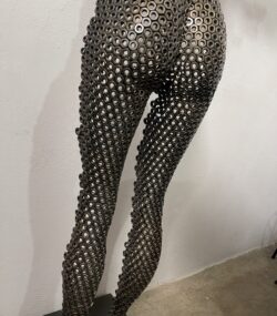 Welded Metal bust Statue - Metal Torso Sculpture - Handmade Steel Art axle nuts female statue