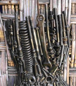Welded Metal bust Statue - Metal Torso Sculpture - Handmade Steel Art