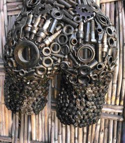 Welded Metal bust Statue - Metal Torso Sculpture - Handmade Steel Art