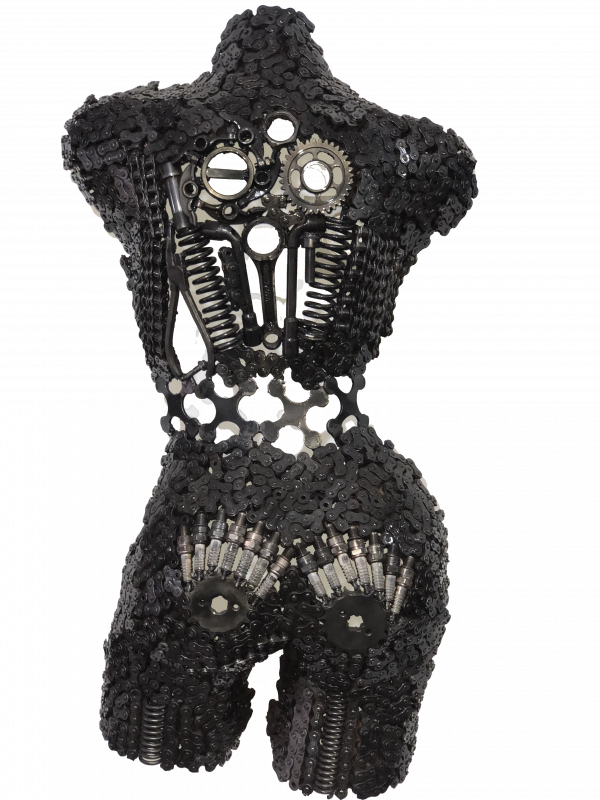 Welded Metal bust Statue - Metal Torso Sculpture - Handmade Steel Art